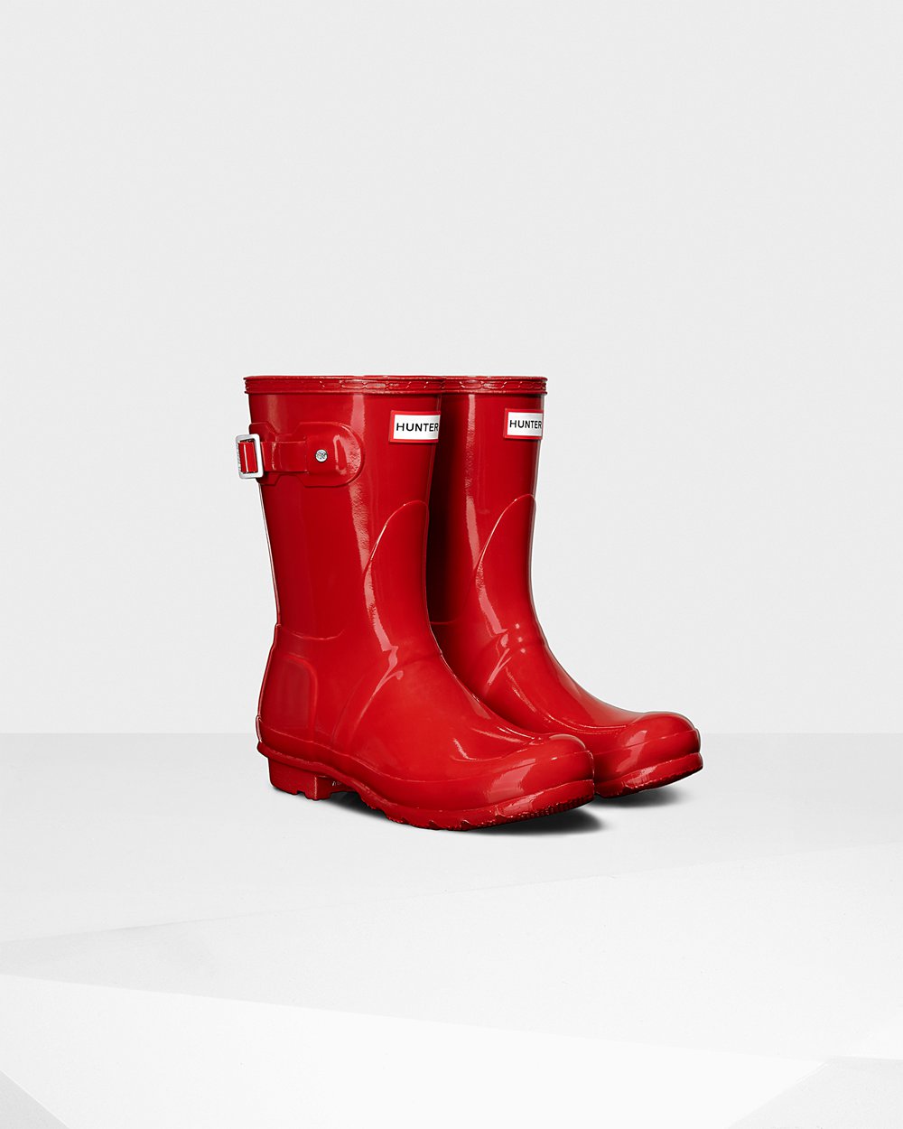 Womens Hunter Original Gloss - Short Rain Boots Red - 6850-CBKOT